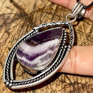 Chevron Amethyst Pendant 2 7/8”